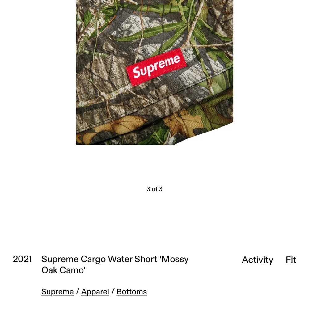 Supreme Cargo Water Short in Mossy Oak Camo